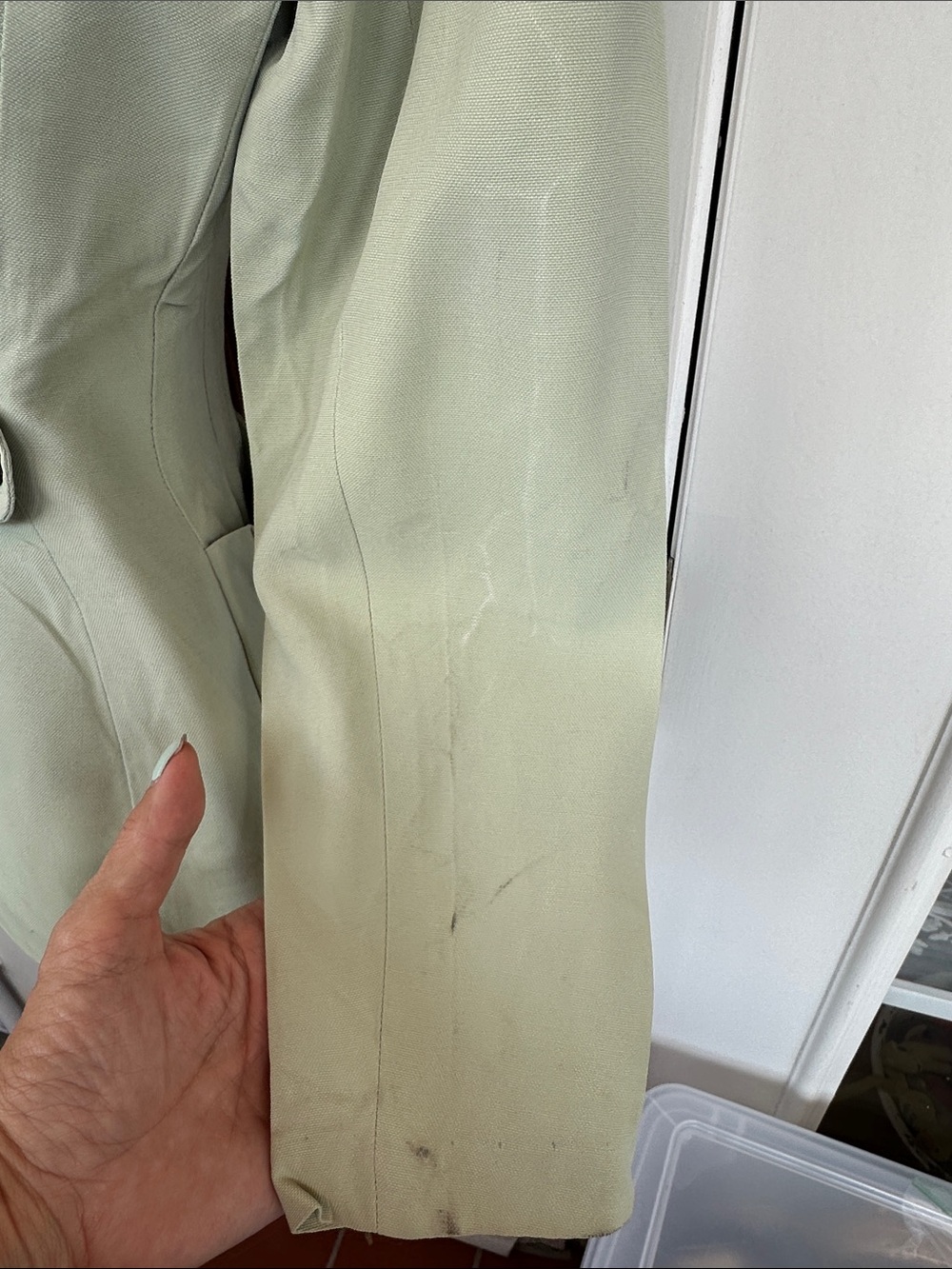 Vtg 50s/60s Bobbie Brooks Weather Match Light Sage Green Button-Front Blazer - Picture 11 of 12